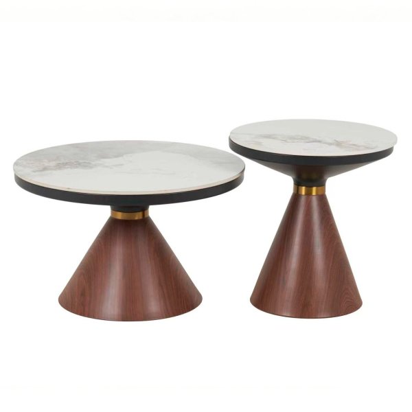 Lot de 2 Tables d'Appoint Petra Pierre Frittée | Ukukhome